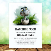 Hatching Soon Dinosaur Baby Shower Invitation Kaart