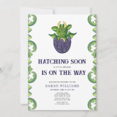 Hatching Soon Gender Neutral Dragon Baby shower Kaart (Voorkant)