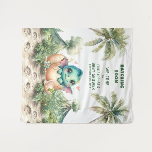 Hatching Soon Gepersonaliseerde Baby shower Banner Wandkleed (Voorkant (horizontaal))