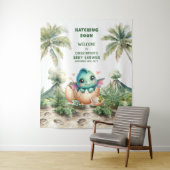 Hatching Soon Gepersonaliseerde Baby shower Banner Wandkleed (In situ)