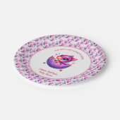 "Hatching Soon" Roze Dinosaurus Baby shower Papieren Bordje (Gekanteld)