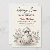 Hatching Soon Rustic Baby Chick Baby shower Kaart (Voorkant)