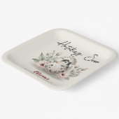 Hatching Soon Rustic Baby Chick Baby shower Papieren Bordje (Gebogen)