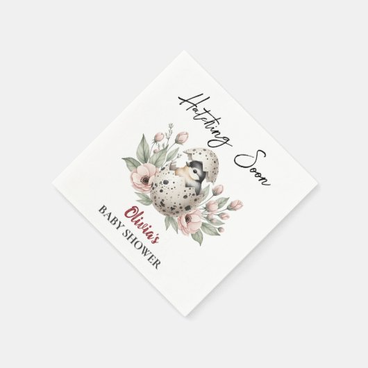 Hatching Soon Rustic Baby Chick Baby shower Servet (Hoek)