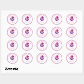"Hatching Soon" Schattige roze dinosaurus Baby sho Ronde Sticker (Vel)