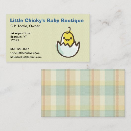 Hatching Yellow Chick Visitekaartje (Voorkant / Achterkant)