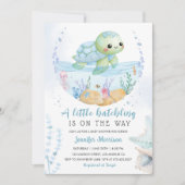 Hatchling Baby shower Zee Schildpad Schattigee Wat Kaart (Voorkant)