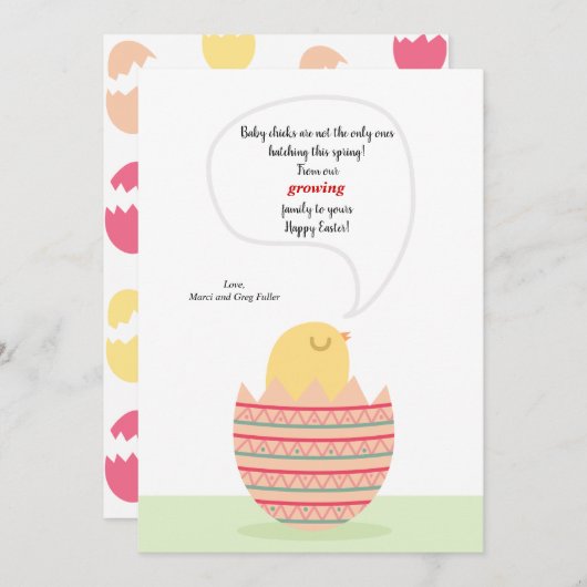 Hatchling Chick Zwangerschap Aankondiging (Voorkant / Achterkant)
