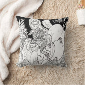 Hatchling Dragon lijn art tekening tekening Kussen (Deken)