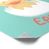 Hatchy Easter schattig broedkuiken Poster (Hoek)
