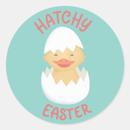 Hatchy Easter schattig broedkuiken Ronde Sticker (Voorkant)
