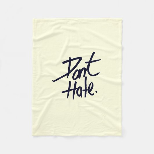 Hate Black Typography Quote niet Fleece Deken (Voorkant)
