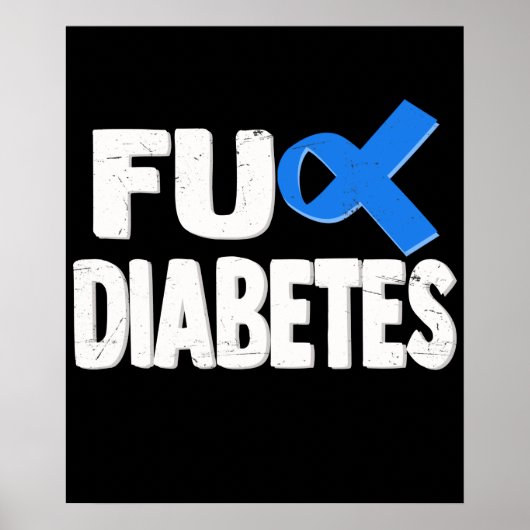Hate Diabetes Awareness Ribbon Poster (Voorkant)