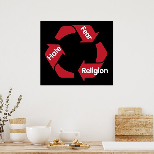 Hate Fear Religies Poster (Keuken)
