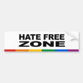 Hate Free Zone 2 Bumpersticker (Voorkant)