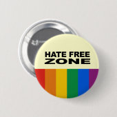 Hate Free Zone 2 Ronde Button 5,7 Cm (Voorkant /achterkant)