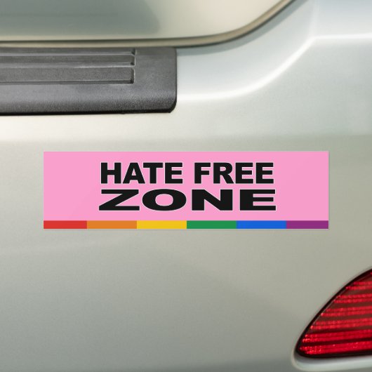 Hate Free Zone Bumpersticker (Op auto)