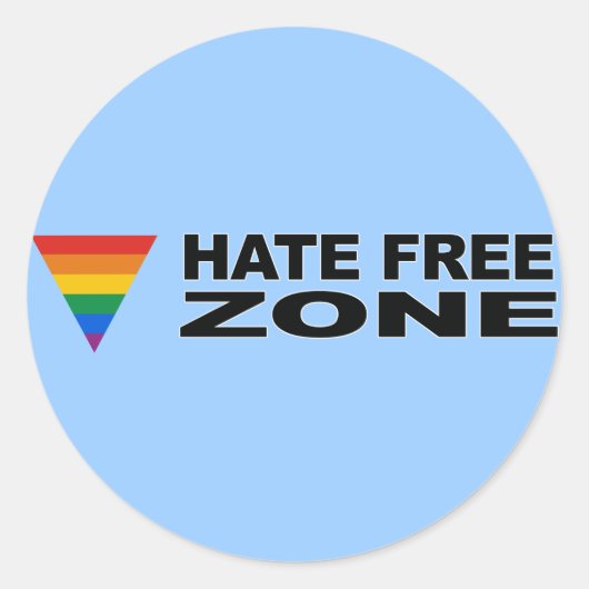 Hate Free Zone Bumpersticker Ronde Sticker (Voorkant)