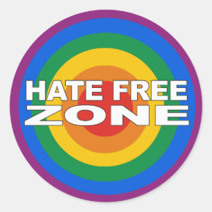 Hate Free Zone Ronde Sticker