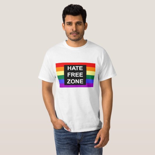 Hate Free Zone T-shirt (Voorkant volledig)