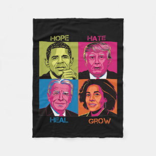 Hate Heal Grow Kamala Harris Cat Dames voor Presid Fleece Deken