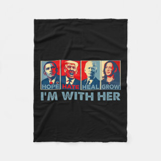 Hate Heal Grow stemt voor 2024 President Kamala Ha Fleece Deken