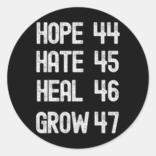 Hate Heal Grow stemt voor 2024 President Kamala Ha Ronde Sticker