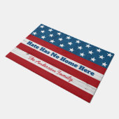 Hate heeft geen thuis in Rustische patriottische V Deurmat (Schuin)