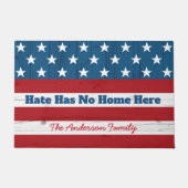 Hate heeft geen thuis in Rustische patriottische V Deurmat (Voorkant)