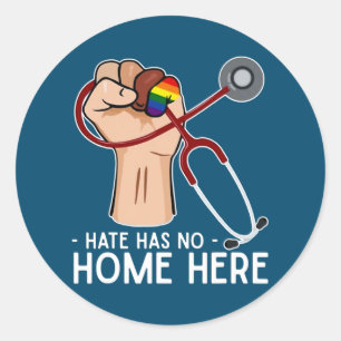 Hate heeft geen thuis in verpleeghuis LGBT Ronde Sticker