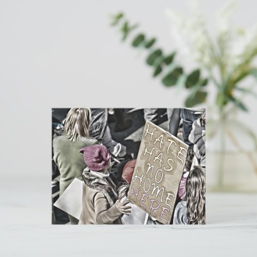 Hate heeft hier geen thuis briefkaart (Staand voorkant)