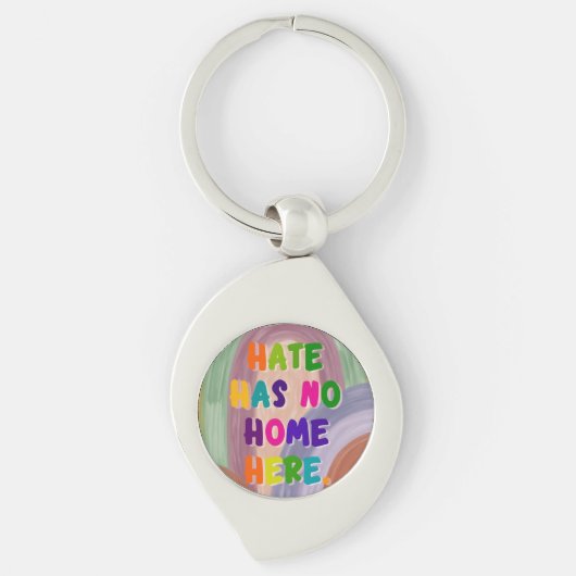 Hate Heeft Hier Geen Thuis Kleurrijke Regenboog Sleutelhanger (Voorkant)
