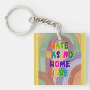 Hate Heeft Hier Geen Thuis Kleurrijke Regenboog Sleutelhanger