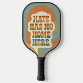 Hate Heeft Hier Geen Thuis Retro Regenboog Pickleball Paddle (Achterkant)