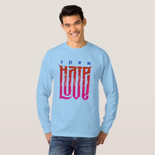 Hate in Love veranderen | Mannen lange hoes T-shirt (Voorkant volledig)