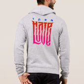 Hate in Love veranderen | Mannen met volledig rits Hoodie (Achterkant)