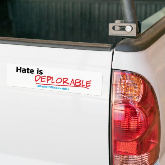 Hate is betreurenswaardig: Anti-Trump-Bumpersticke Bumpersticker (Op Truck)