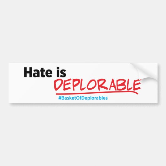 Hate is betreurenswaardig: Anti-Trump-Bumpersticke Bumpersticker (Voorkant)