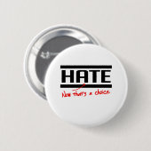 Hate is een keuze ronde button 5,7 cm (Voorkant /achterkant)
