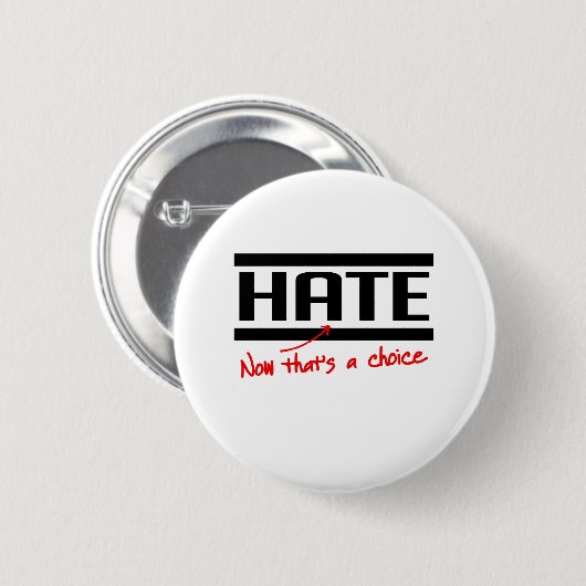 Hate is een keuze ronde button 5,7 cm (Voorkant /achterkant)