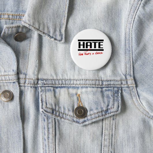 Hate is een keuze ronde button 5,7 cm (In situ)