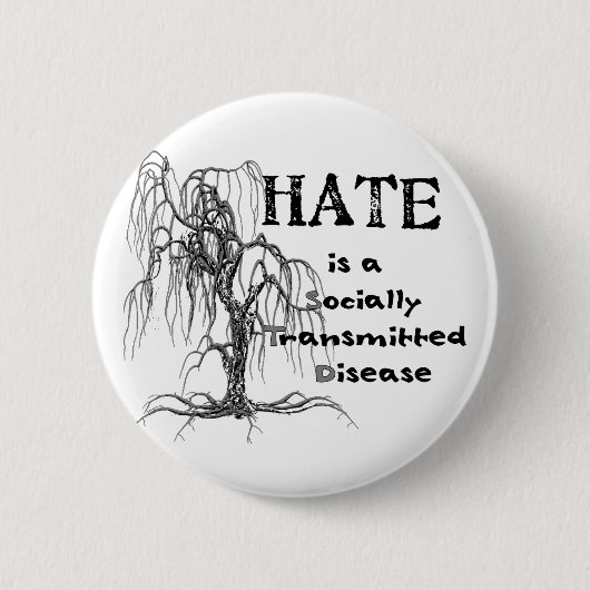 Hate is een STD Ronde Button 5,7 Cm (Voorkant)