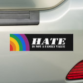 Hate is geen Bumpersticker voor familiewaarde (Op auto)