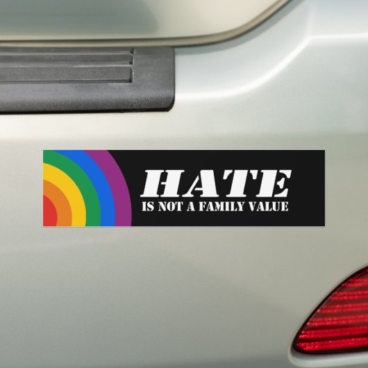 Hate is geen Bumpersticker voor familiewaarde (Op auto)