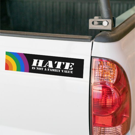 Hate is geen Bumpersticker voor familiewaarde (Op Truck)