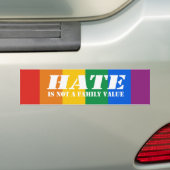 Hate is geen Bumpersticker voor familiewaarde (Op auto)