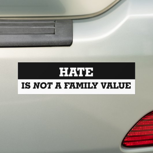 Hate is geen familiewaarde LGBT Bumpersticker (Op auto)