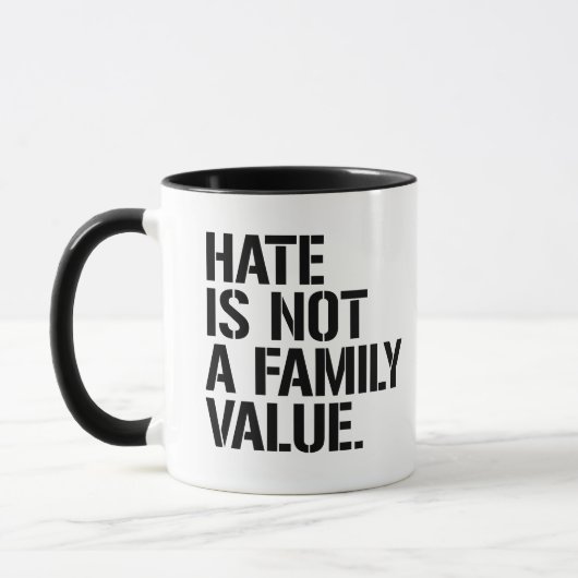 Hate is geen familiewaarde mok (Links)
