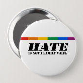 Hate is geen familiewaarde ronde button 4,0 cm (Voorkant /achterkant)