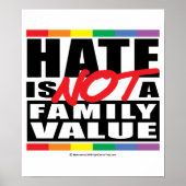 Hate is geen waarde voor een gezin poster (Voorkant)